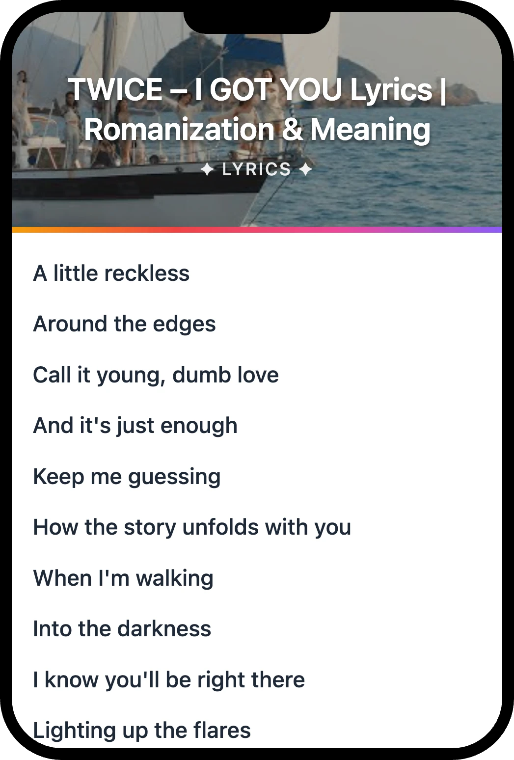 TWICE I GOT YOU lyrics romanization and English meaning