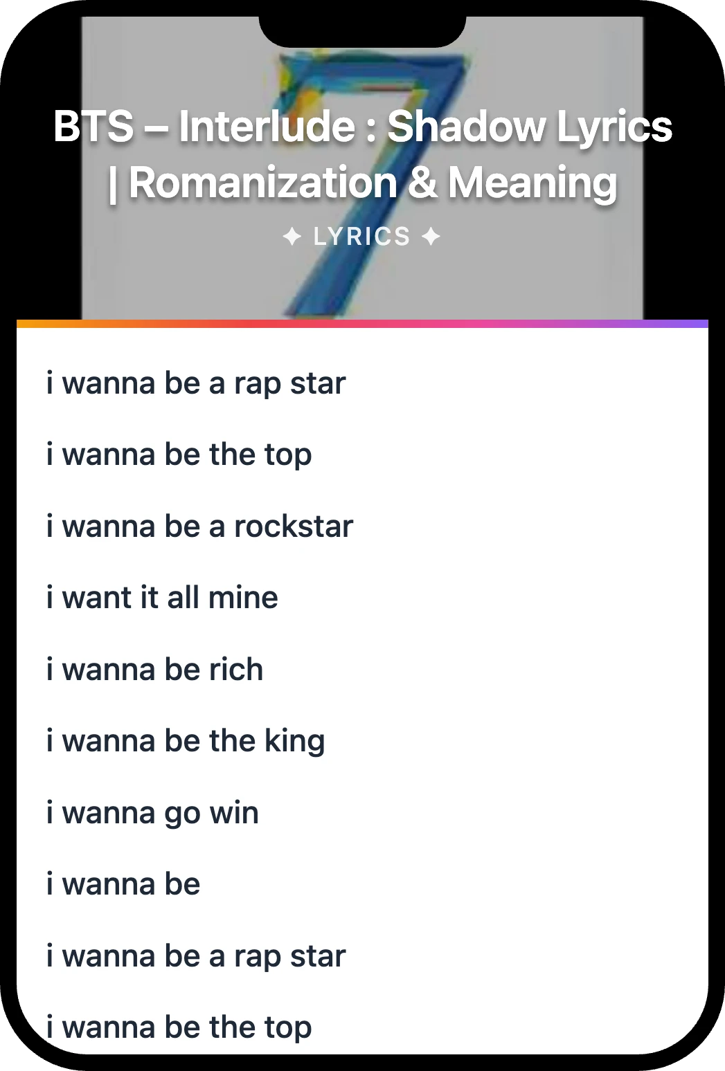 BTS Interlude : Shadow lyrics romanization and English meaning