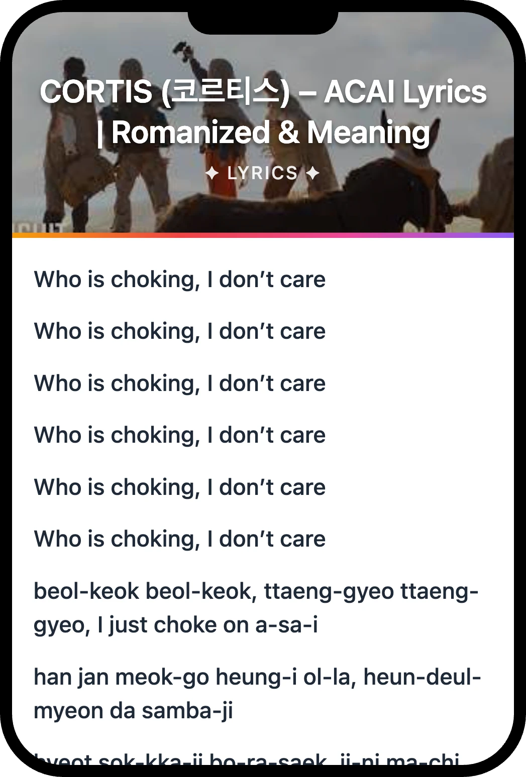 CORTIS (코르티스) ACAI lyrics romanization and English meaning