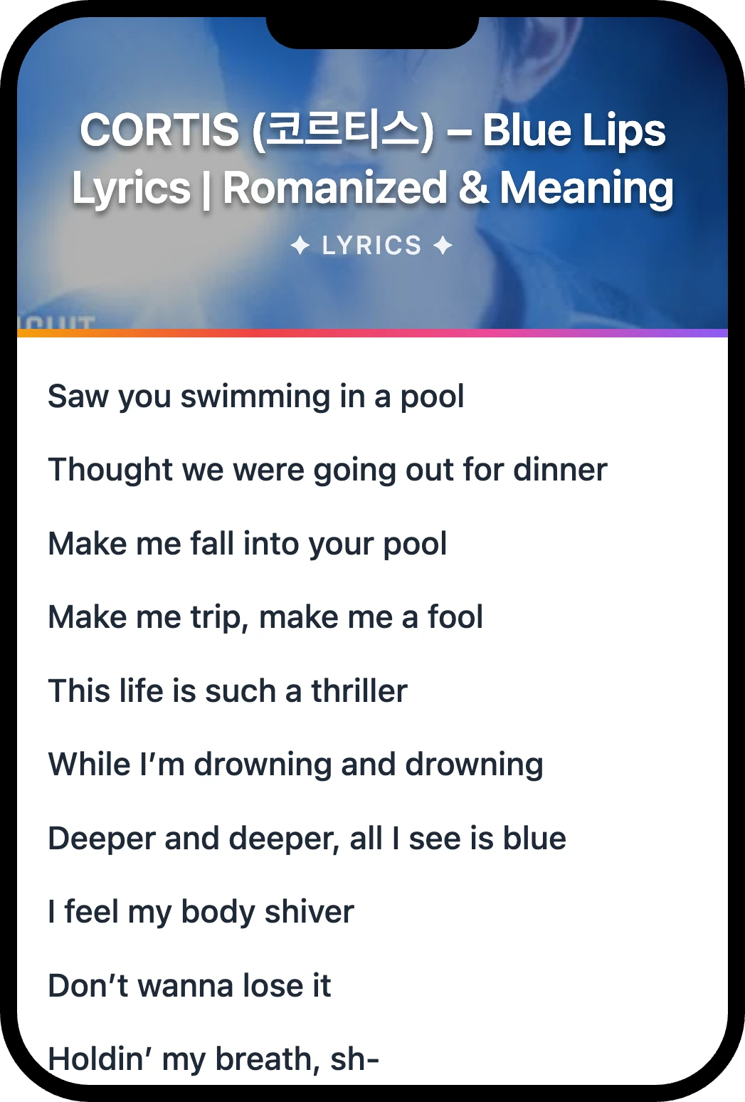CORTIS (코르티스) Blue Lips lyrics romanization and English meaning