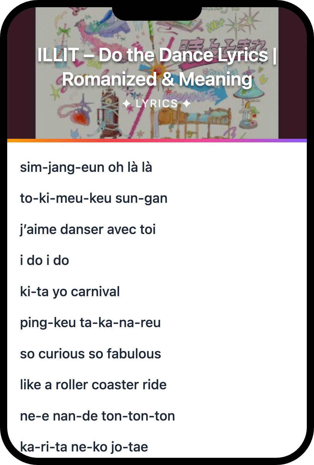 아일릿(ILLIT) Do the Dance lyrics romanization and English meaning
