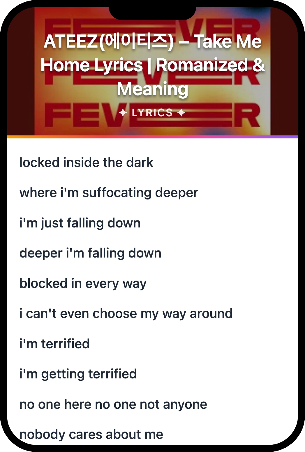 ATEEZ(에이티즈) Take Me Home lyrics romanization and English meaning