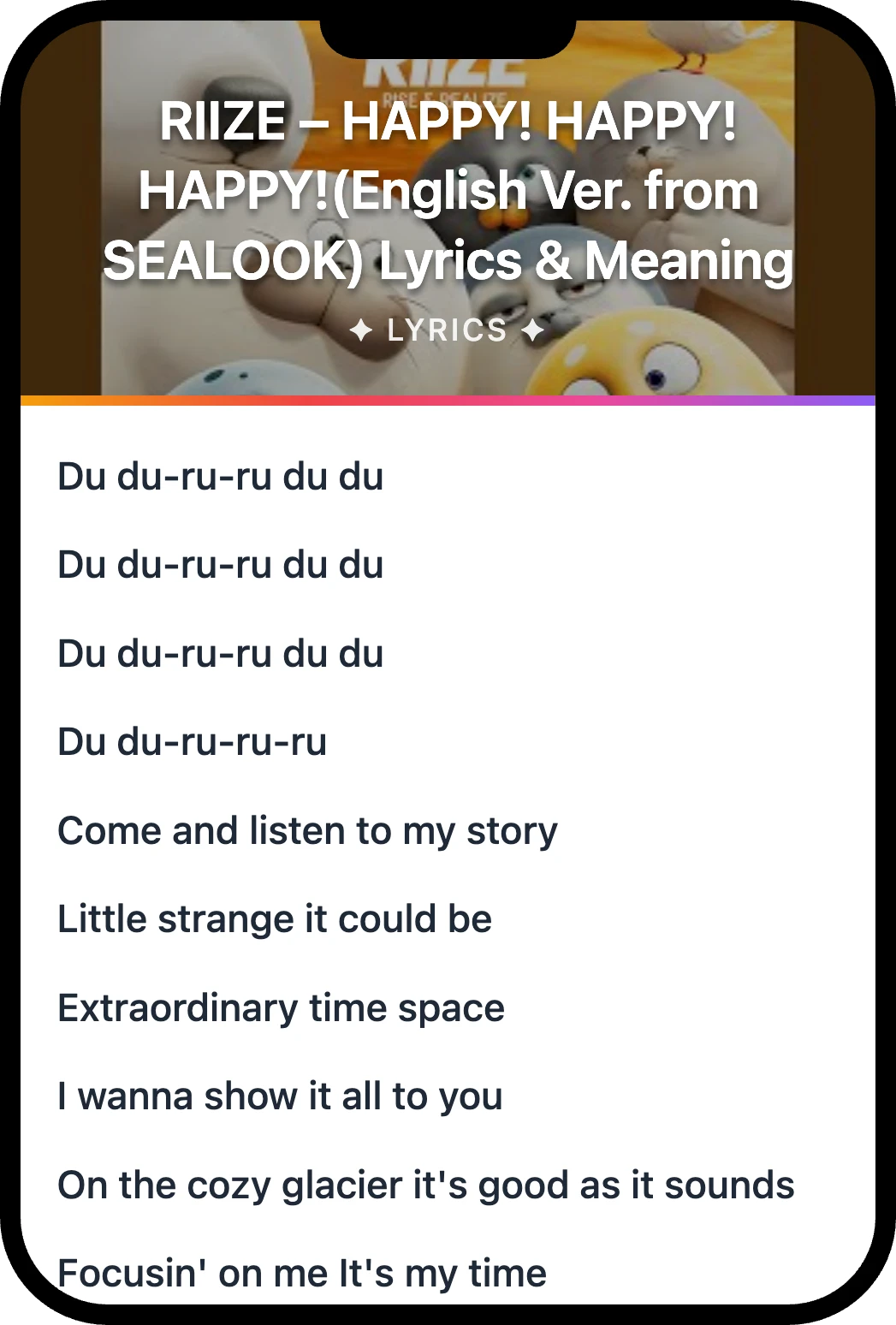 RIIZE HAPPY! HAPPY! HAPPY!(English Ver. from SEALOOK) lyrics romanization and English meaning