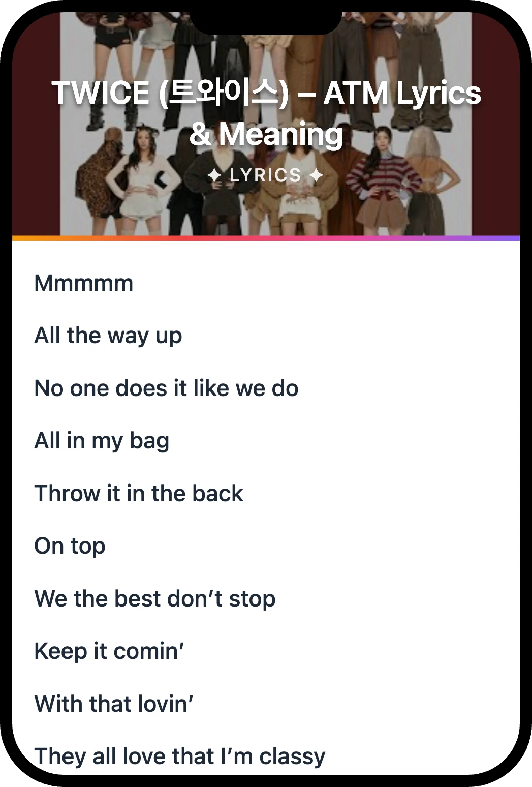 TWICE (트와이스) ATM lyrics romanization and English meaning