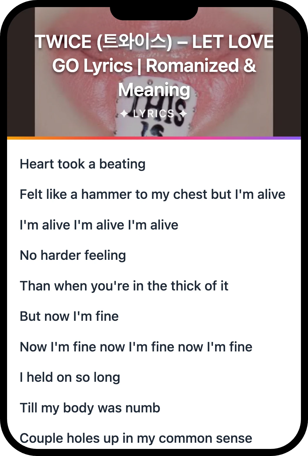TWICE (트와이스) LET LOVE GO lyrics romanization and English meaning