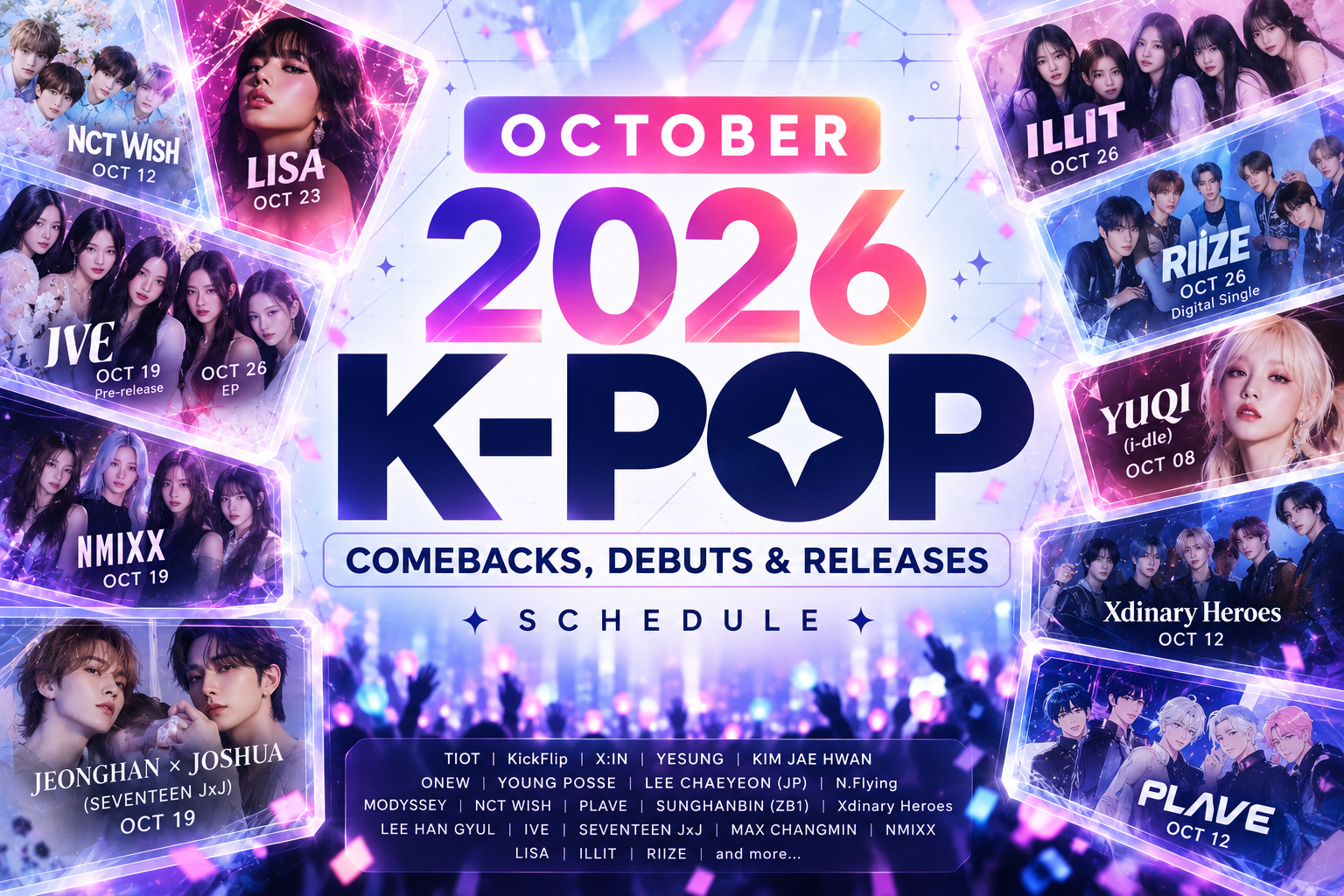Octorber 2026 K-Pop Comebacks, Debuts & Releases